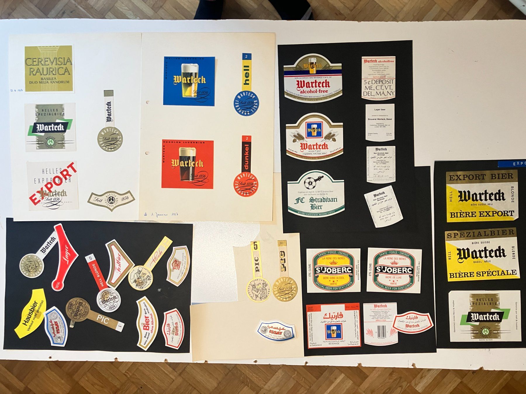 Sticker: Etiketten Warteck Bier Basel Export etc. – Usato da Basel venduto da djwwpp