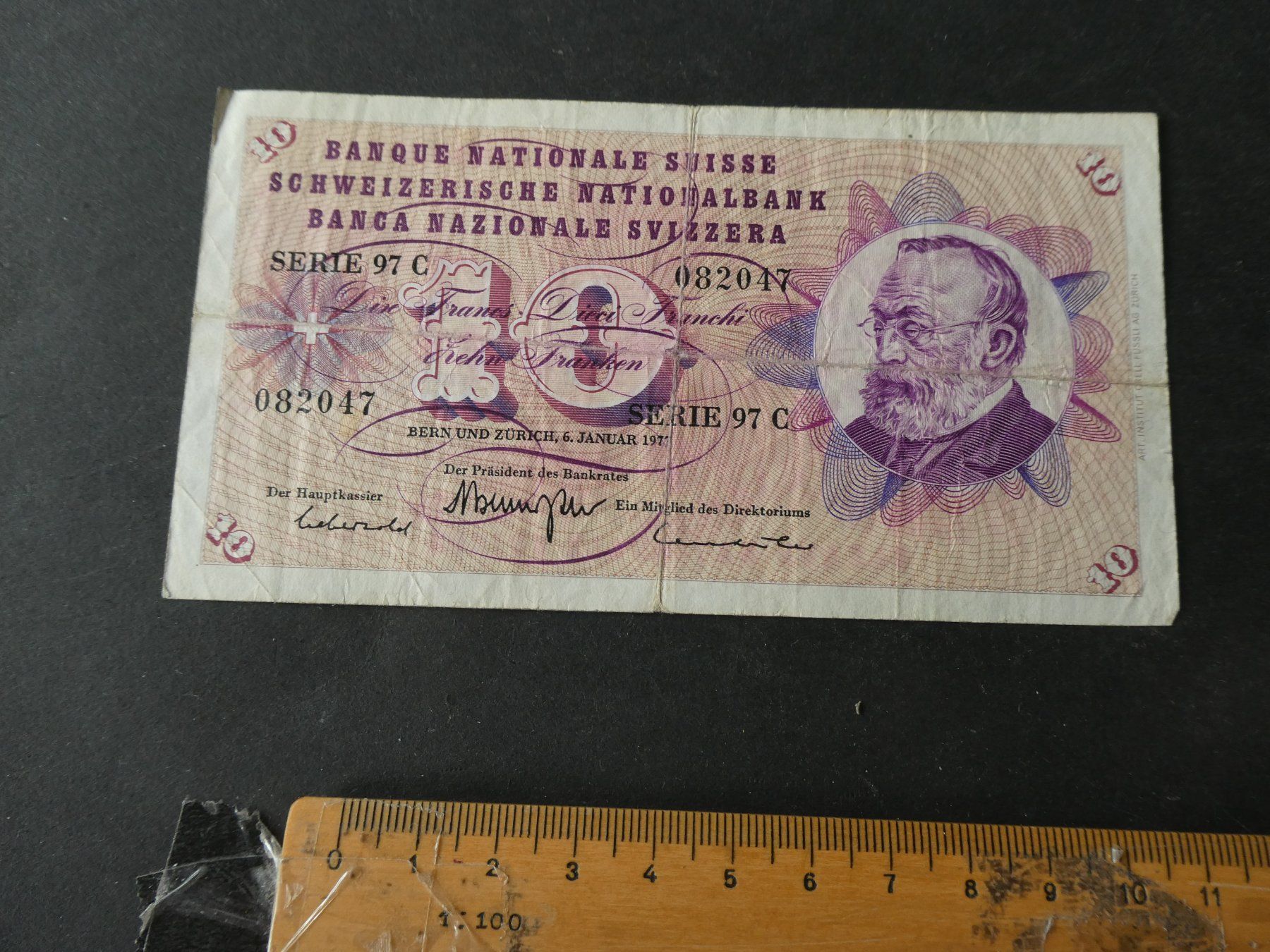 Banconote: Schweiz 1977, 10 Franken – Usato da Hinterforst venduto da Rohusri