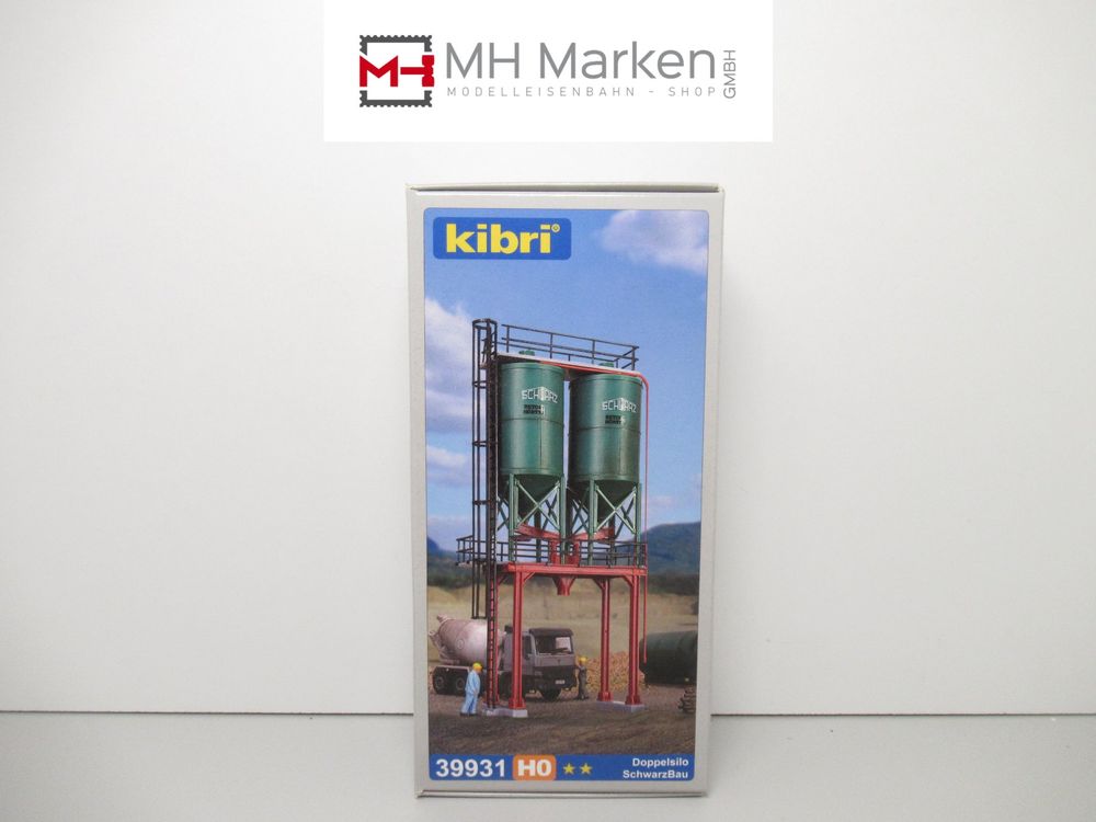 Kibri 39931 – Double Silo Noir Échelle H0 (1:87) – Kit Plastique Pour Maquette Ferroviaire