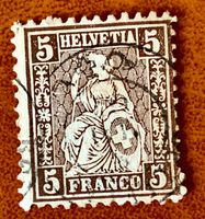 Sitzende Helvetia GESTEMPELT   Siehe Original Fotos   