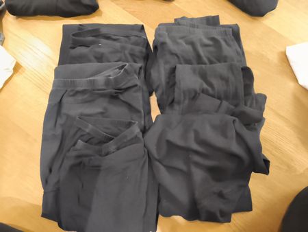 6 Schwarze Schwangerschafts-Leggings,  Gr. S/M
