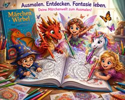 Märchen Wirbel – Hardcover Mandala-Ausmalbuch Kinder