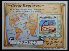St. Vincent Bequia Block ** 1976 200 Jahre USA