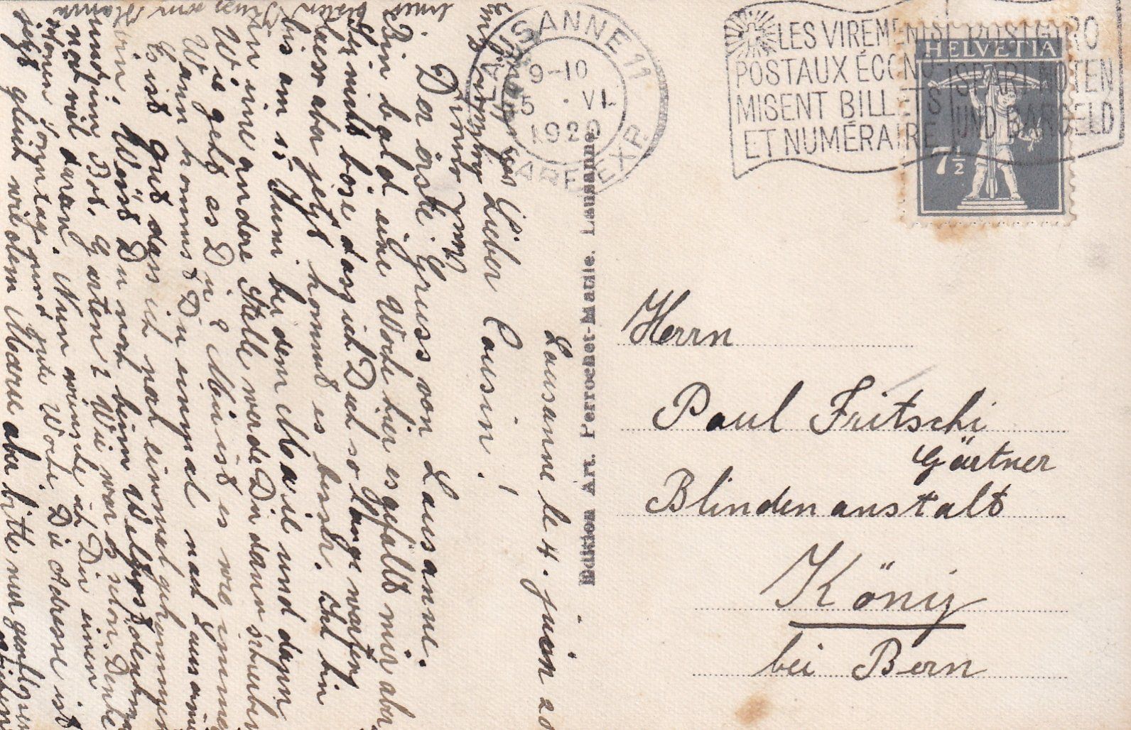 Cartes postales: Lausanne - La Gare – D'occasion à Hombrechtikon par Rudolf07 1