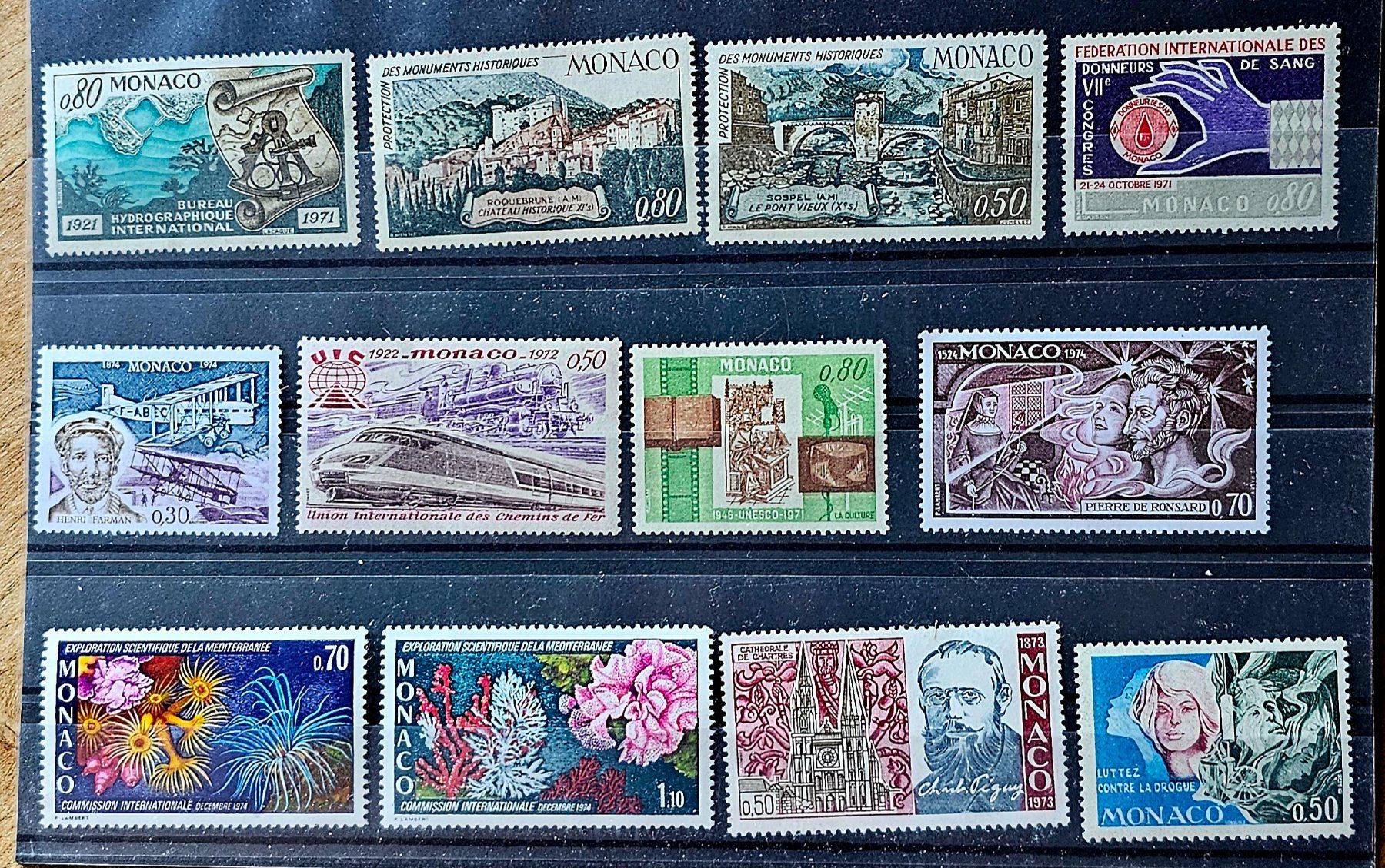 Tutti i francobolli: MONACO timbres neufs ** 1971-73 – Nuovo (secondo la descrizione) da Les Valettes venduto da Nuba1