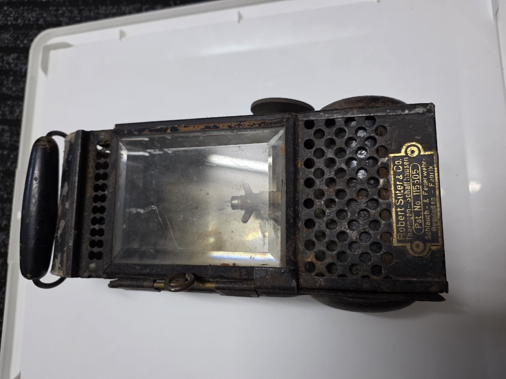Lampade: Antike Petroleum Lampe "Robert Suter & Co", – Usato da Dorf venduto da Echo_Elements 1
