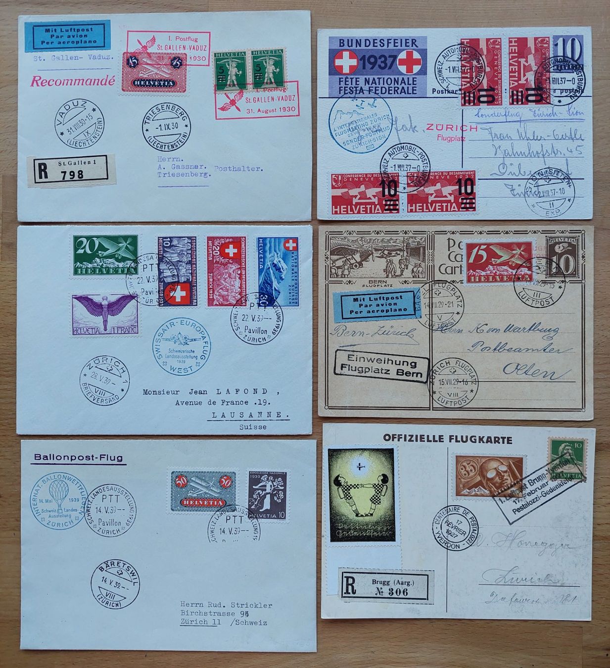 Alle Briefmarken: Flugpost-Briefe – Gebraucht aus Obfelden von Foto_Bild_Kunst_Buch