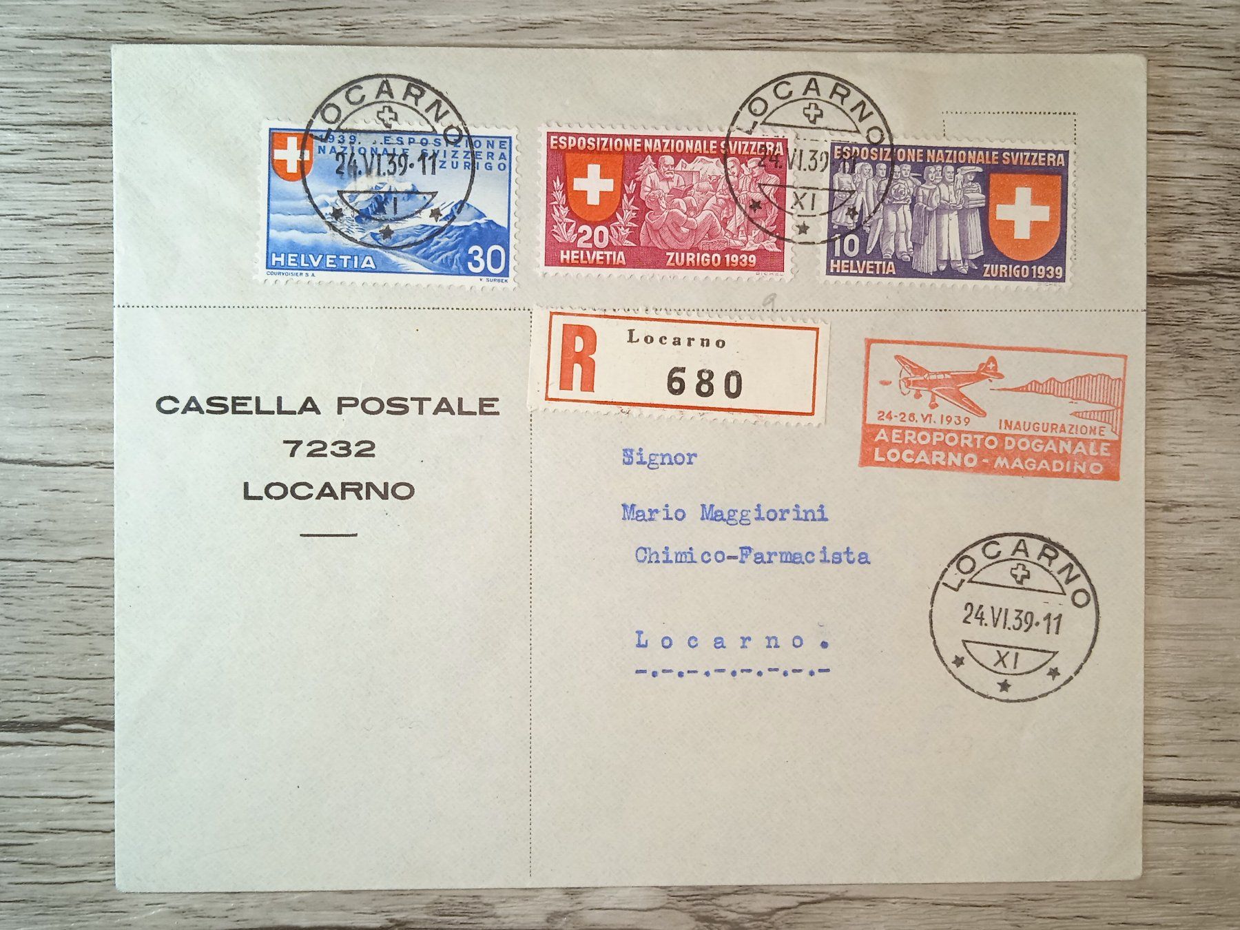 Tutti i francobolli: TR54 Enveloppe + Timbre Suisse 1939 – Usato da Cousset venduto da Patrick_Collections