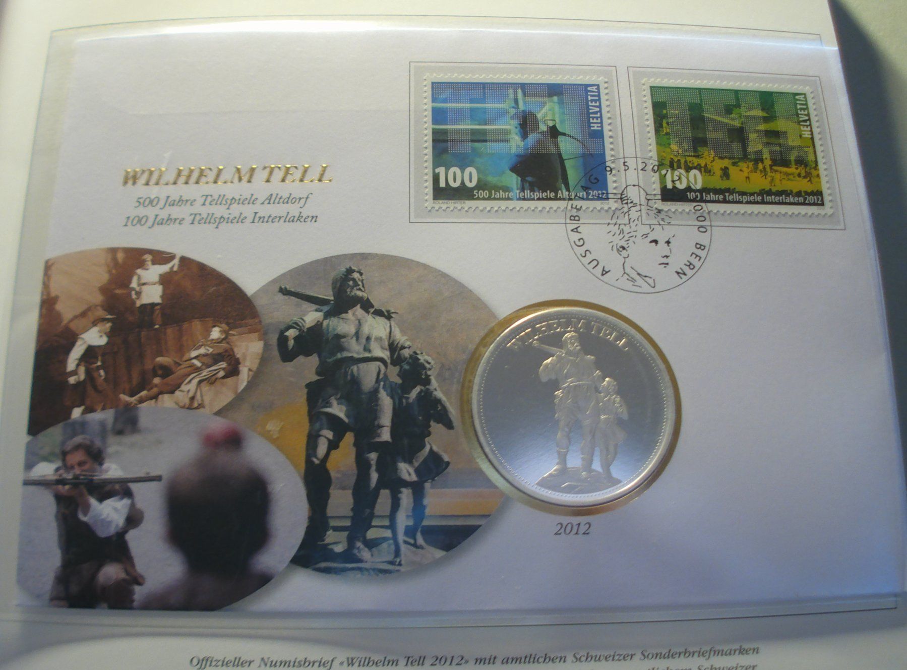 Medaglie: Medaillenbrief 2012, Willhelm Tell, versilbert – Usato da Niederwil AG venduto da morostahu