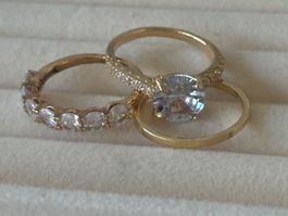 Luxus Elegante Trio Gr:17/7 Ring   Farbe: Gold