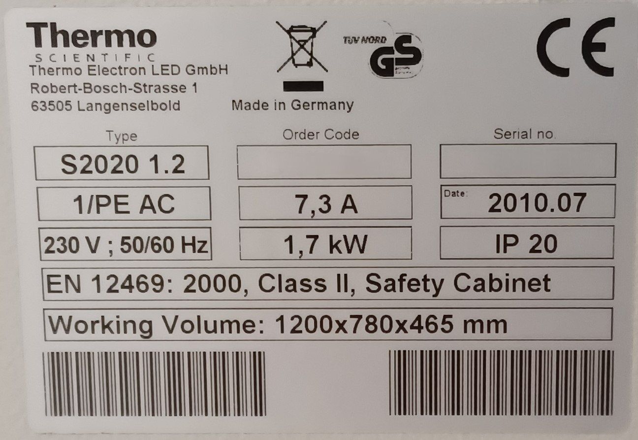 Accessori da laboratorio: Thermo Safe 2020 1.2 – Usato da Niederdorf venduto da LeptonAG_Labor 5