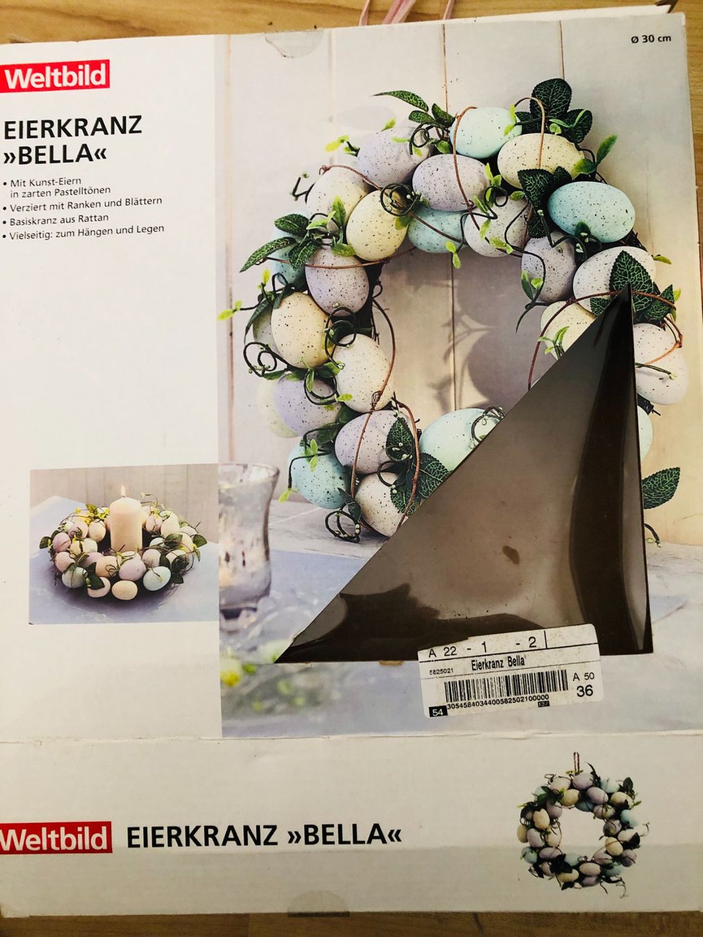 Tutte le decorazioni: Osterdeko: Süsser Eierkranz "Bella" Pastell – Usato da Arlesheim venduto da OmnIa55 1