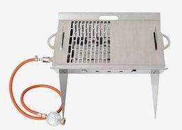 Gasgrill Edelstahl tragbar mit Gasschlauch gebraucht