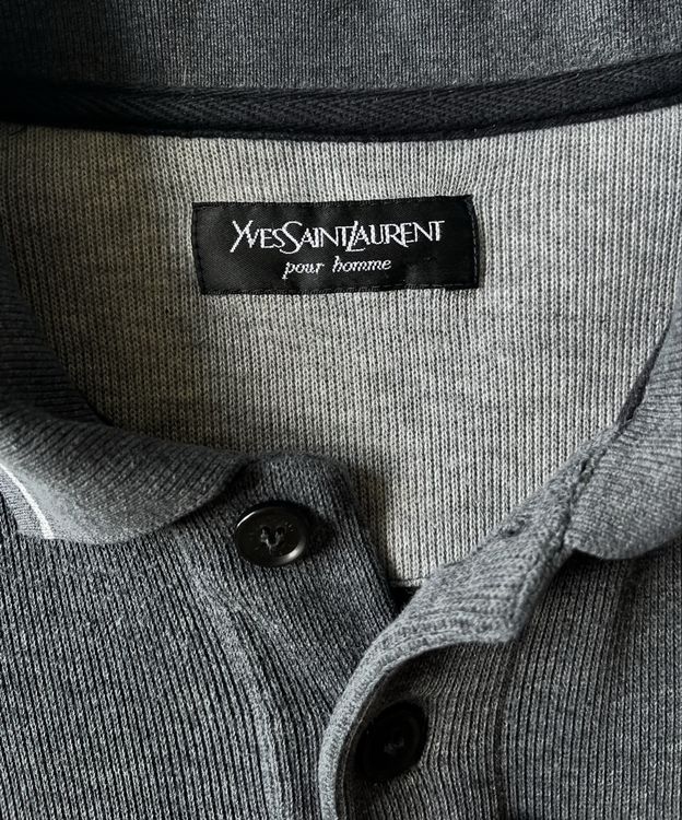 Vintage Yves Saint Laurent Herren 1/4 Zip Sweater Dunkelgrau