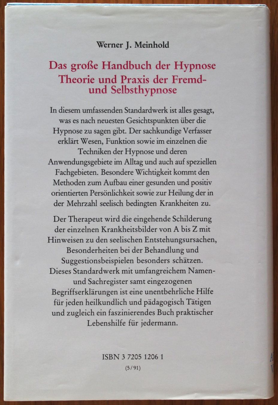Bücher: Meinhold: Das grosse Handbuch der Hypnose – Gebraucht aus Steinhausen von hschaefer 1