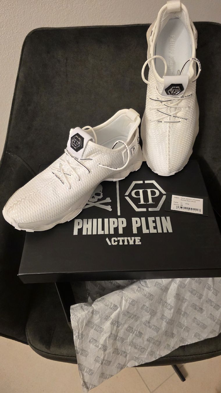 Philipp Plein Herrenschuhe: Philipp Plein Runner Hyper Shock weiss Grösse 45 neu – Neu und originalverpackt aus Zug von mer_r6px