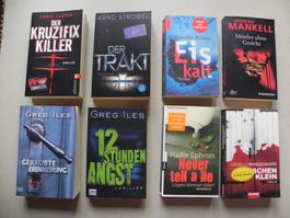 8 Bücher Taschenbücher Triller Krimi 2004-2010 - 570 Seiten