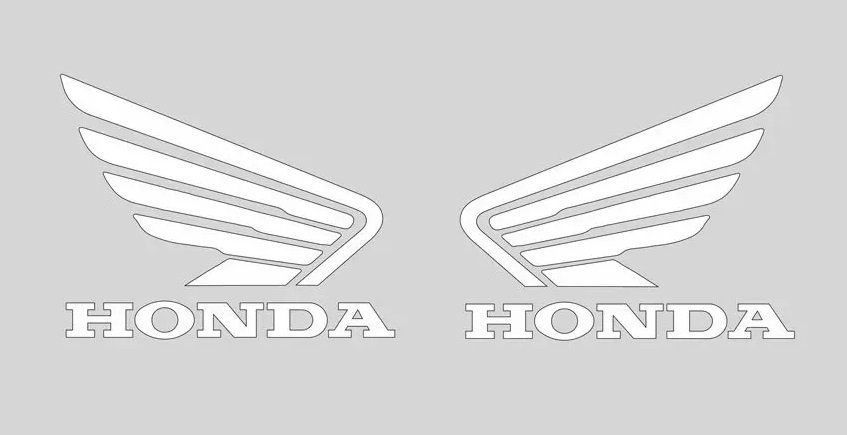 Honda Aufkleber links-rechts weiss