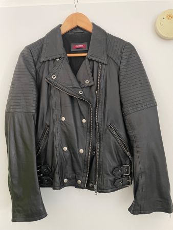 Conleys Damen, Lederjacke, schwarz Biker Stil Gr. 38 - Top
