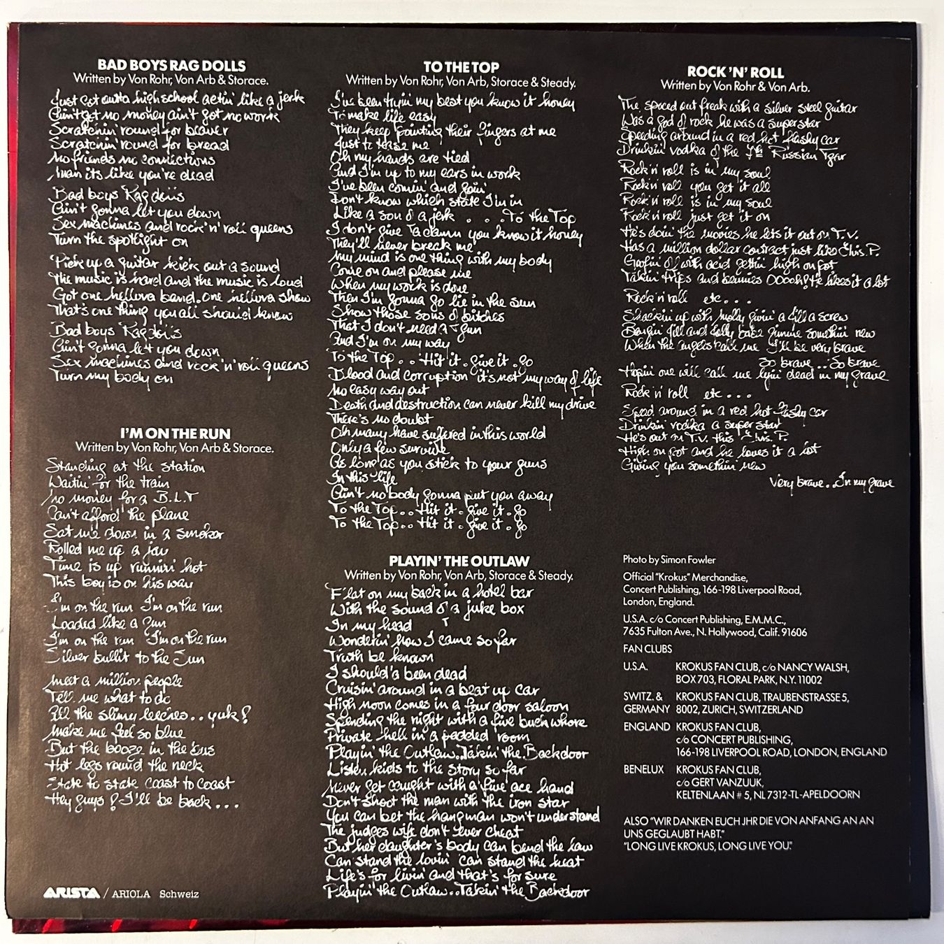 Dischi in vinile: Krokus - One Vice At A Time, Vinyl LP – Usato da Aesch BL venduto da BlueMusicRecords 3