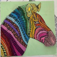 Bild von Hand gemalt "Zebra Zariya" 21cm