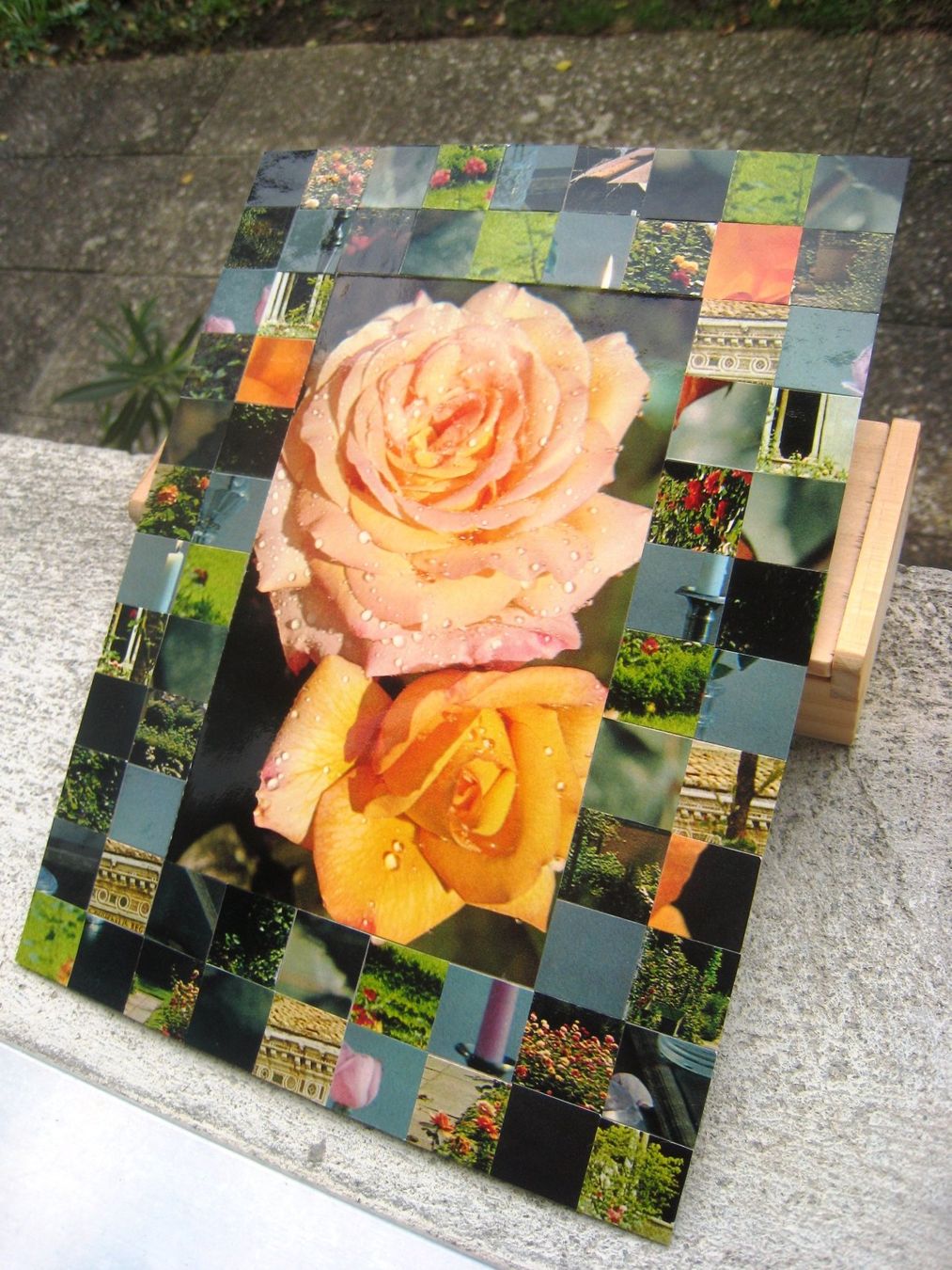 Gemälde: Collage "Rosen mit Wassertropfen", ein Unikat – Neu (gemäss Beschreibung) aus Pratteln von Bluebird97 2