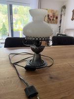 Tischlampe Metall mit Glasschirm Vintage Stil gebraucht