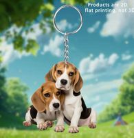 SCHICKER 2-D SCHLÜSSELANHÄNGER *BEAGLES IN LOVE* ACRYL NEU