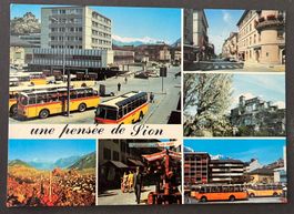 Sion Mehransicht/ Postautos-Bahnhofplatz