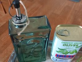4er set: Olivenoel Flasche Glasdose, Olivenoel,Plateau