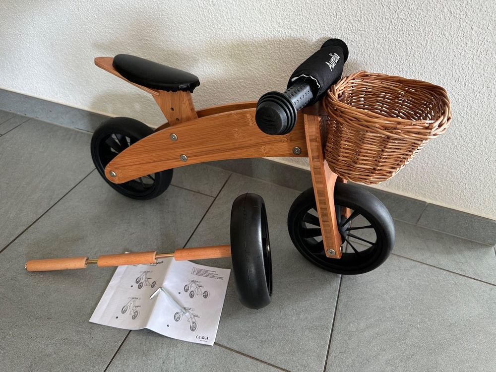 Lauflernrad 4 in 1 ab 1 Jahr aus Bambus mit Zubehör | Kaufen auf Ricardo