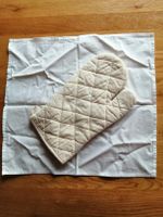 Ofenhandschuh + Serviette, Beige, zum Bemalen für Weihnacht