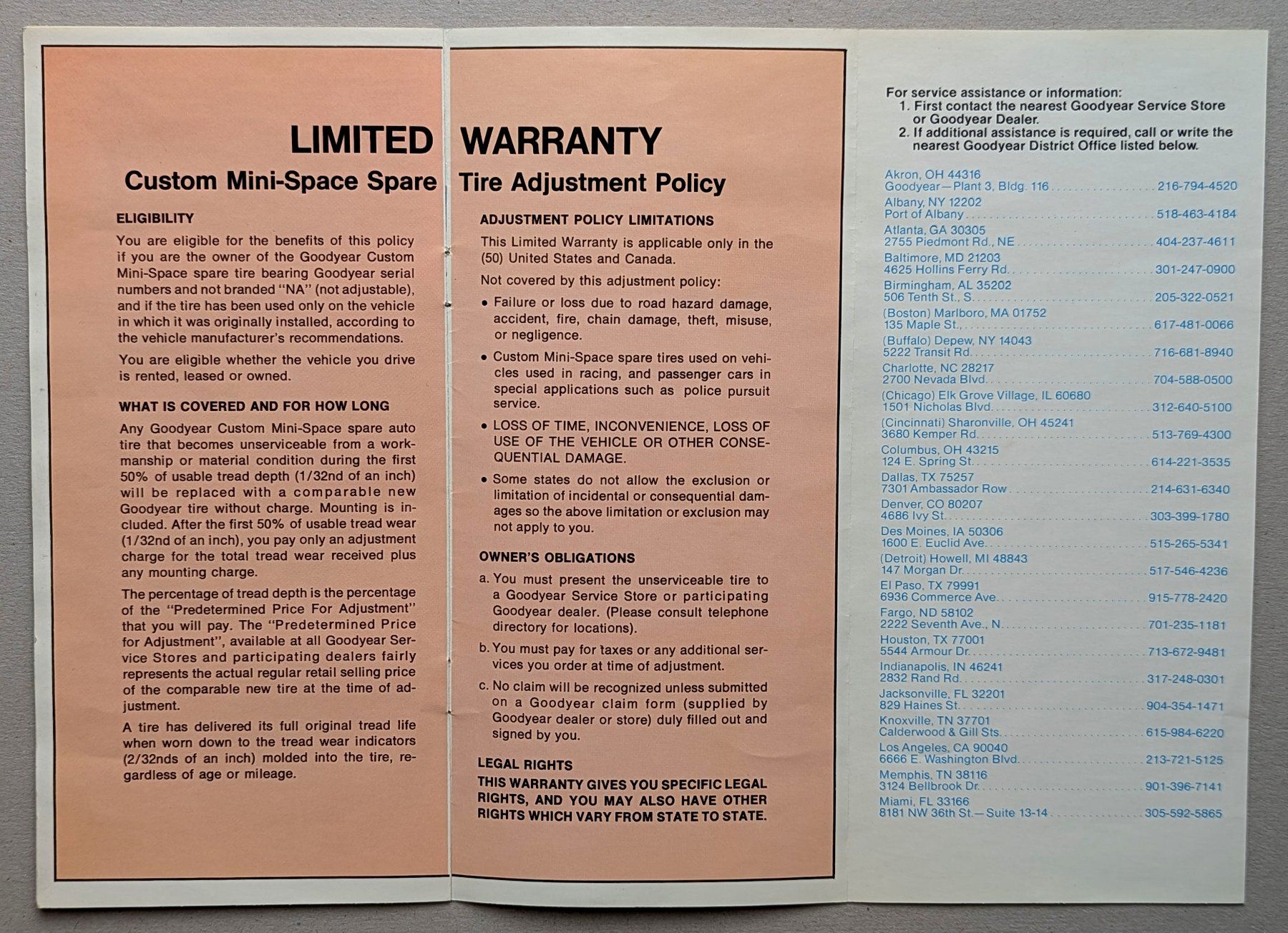 Documenti: Prospekt "GOODYEAR / more trunk space the Goodyear way" – Nuovo (secondo la descrizione) da Olten venduto da VanishingPoint.71 3