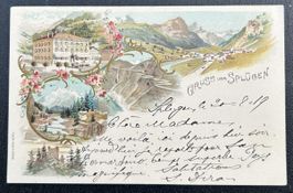 Gruss aus Splügen Litho 