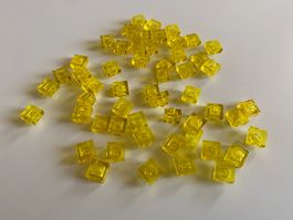 LEGO - 50 - TRANSPARENTE - GELBE - STEINE - 1 X 1