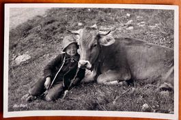 Appenzell - Alp-Idyll - Kind mit seiner Kuh - 1930