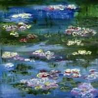 Ölgemälde Seerosen im Stil von Monet