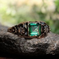 Viktorianischer✨ Antiker Turmalin Diamant Ring 14ct 585 Gold