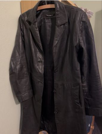 Echte Leder Mantel Schwarz grosse 38