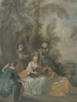 Print Concert Champêtre gerahmt alt selten