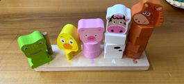 Holz Steckspiel Tiere mit Zahlen