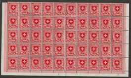 50x Nr. 164 (2x mit Plf. "Hflvetia"), postfrisch ** KP 2080.