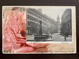 ST. GALLEN Marktgasse, belebt, Jugendstil, SPEZIELL! 1900