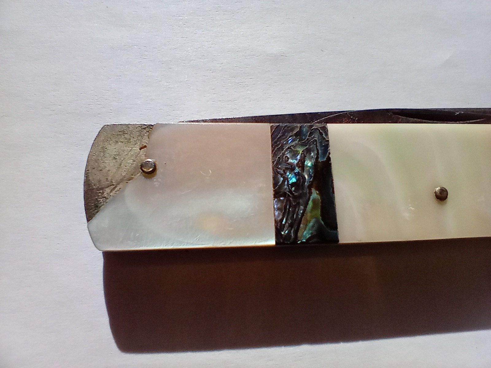 Coltelli tascabile: Vintage Sackmesser mit Perlmuttgriff Abalone-Einlagen Makel – Usato da Oberdorf BL venduto da Barocki888 6