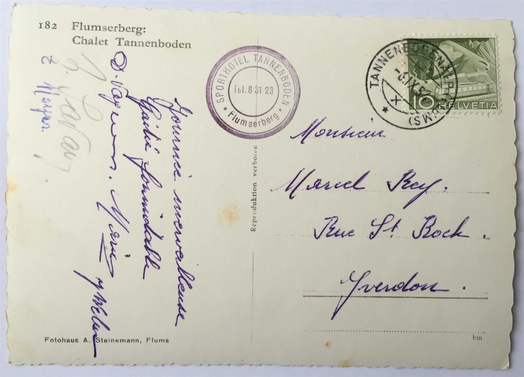 Cartoline postali: FLUMSERBERG Chalet Tannenboden – Usato da Jona venduto da philajona 1