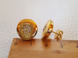 Gold 750 Massiv Ohrstecker Mit Topaz