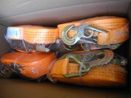 4 Stk.  Spanngurt/Spannset mit Rundhaken, 4 T x 15 M