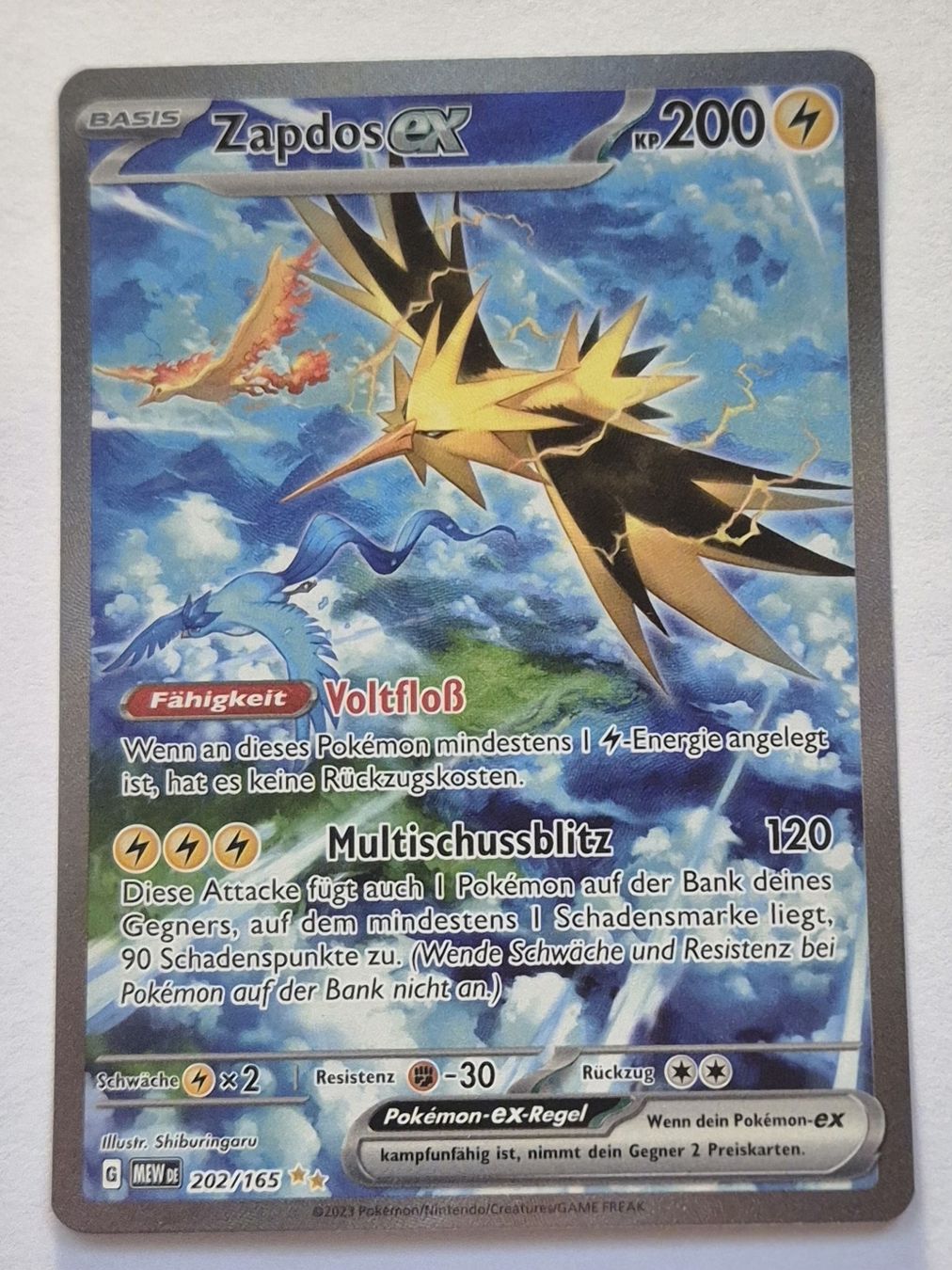 Pokémon Sammelbilder & Trading cards: Zapdos ex MEW 202/165 – Neu (gemäss Beschreibung) aus Oberrieden von ste_gsf8