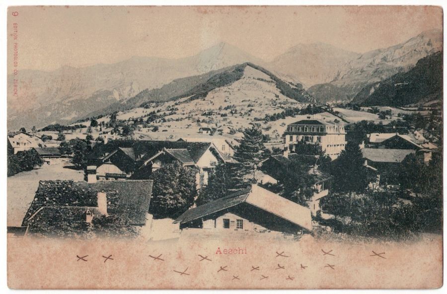 Cartoline postali: Aeschi, Teilansicht, gelaufen 1901 – Usato da Frauenfeld venduto da POML