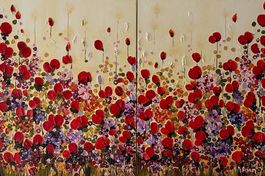 Peinture D'art  2 Set Tableaux Original on Canvas 